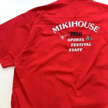 [ mikiHOUSE ] 90s 미키하우스 워크 셔츠 자수 셔츠
