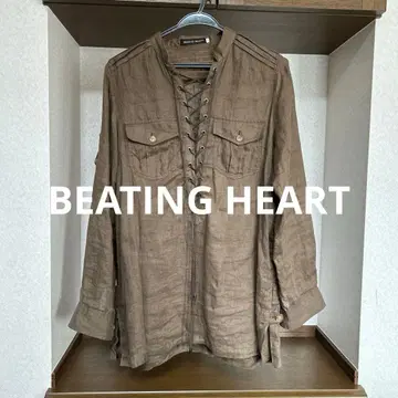 BEATING HEART 롤업 긴팔 셔츠 튜닉 기장 오버 셔츠