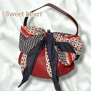 Sweetheart 가마구치 숄더백 빨간색 레트로 대용량