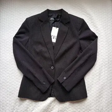 ZARA 택 포함 새상품 도트 무늬 테일러드 자켓 블랙 XS/S