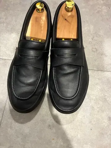 vans 스케이트 로퍼 블랙 리얼 가죽