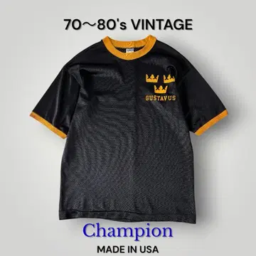 70~80s 빈티지 챔피온 바터 아스 T셔츠 칼리지 구제 의류 메쉬