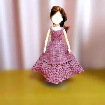 리카짱 사이즈의 와인 컬러 드레스
