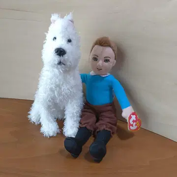 레어 ty TINTIN 틴틴의 모험 봉제 인형 스노우위 강아지