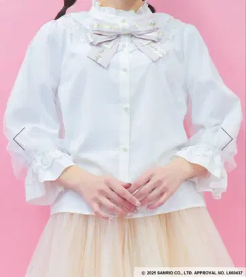 새상품 axes femme 마이멜로디 블라우스 핑크 리본