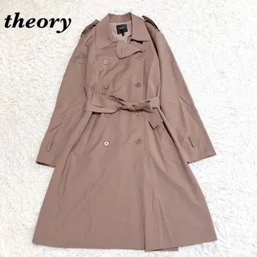 새상품급 theory 트렌치코트 롱 기장 S 브라운