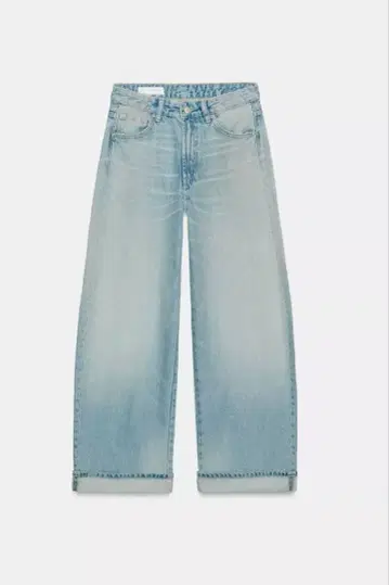 ZARA TRF 미드라이즈 배기 롤업 배기 데님 팬츠