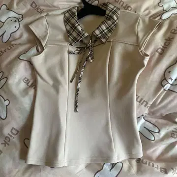 미셸마카롱 카라 부착 미니 지퍼 상의 베이지