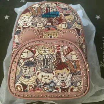 곰 패턴 가방 핑크 레어 새상품급