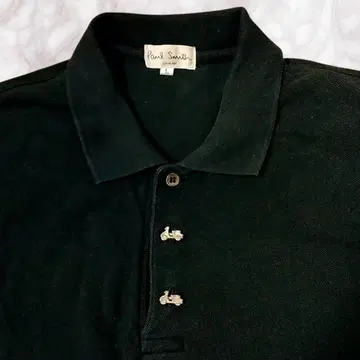 Paul Smith 스쿠터 버튼 반팔 피케 셔츠 블랙 L