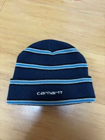 Carhartt 스트라이프 비니 니트 모자 네이비