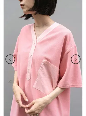 ZOZO 러시아군 와플 슬리핑 셔츠 색상 핑크