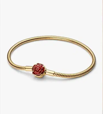 PANDORA Disney 미녀와 야수 인챈티드 로즈 브레스 17cm