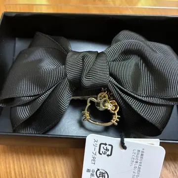 Sanrio Hello Kitty 헤어 클립 블랙 리본