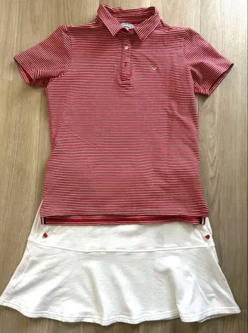 캘러웨이 골프웨어 셋업 레드 화이트 L 묶음 할인 가능
