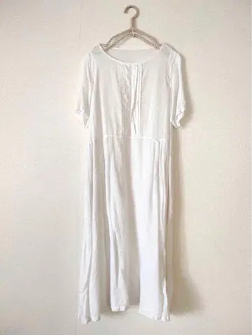 nest Robe 린넨 100% 반팔 롱 원피스