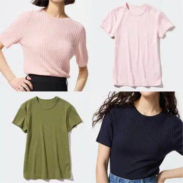 유니클로 소프트 리브 크루넥T 3D 메리노 리브 크루넥 스웨터