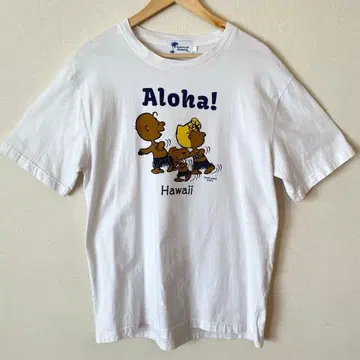 하와이 한정판 스누피 Aloha T셔츠 XL 화이트