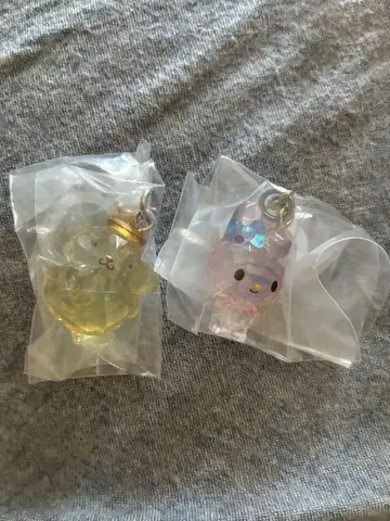 산리오 크리스탈 메지루시 액세서리 폼폼푸딩 마이멜로디