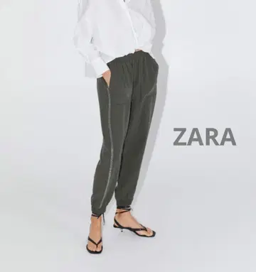 ZARA 조거 팬츠 XS 카키색