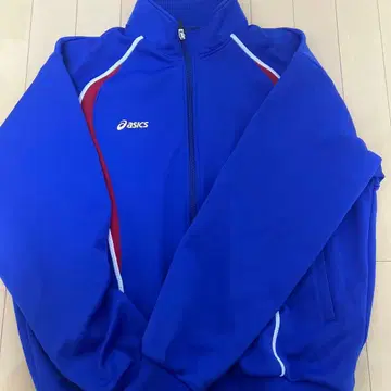 새상품급 asics 아식스 저지 트랙 자켓 블루 O 사이즈