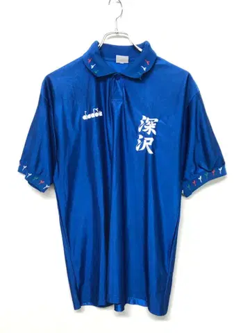 diadora 구제 의류 후카자와 한자 로고 자수 유니폼 게임 셔츠
