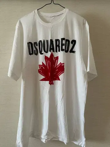 DSQUARED2 T셔츠 화이트 메이플 로고 M