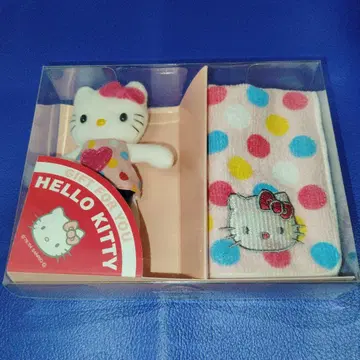 초레어!! 헬로키티 발길이 마스코트 & 미니 타월 귀중 미개봉 새상품