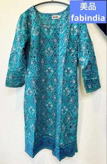 fabindia 인도 코튼 튜닉 3/4 소매 파브인디아