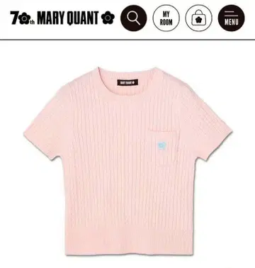 MARY QUANT 마리콴트 데이지 원포인트 반팔 풀오버 핑크