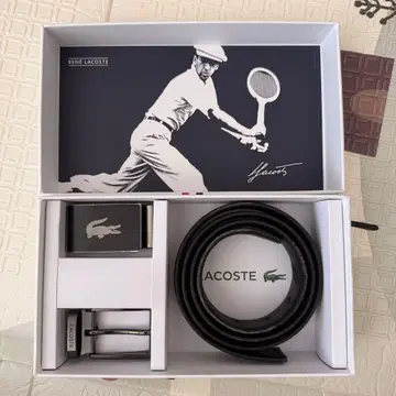 LACOSTE 블랙/브라운 리버서블 벨트 남성용