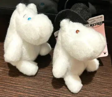 [ 새상품급 ] 무민 무민 아빠 복슬복슬 마스코트 봉제 인형 2체 세트