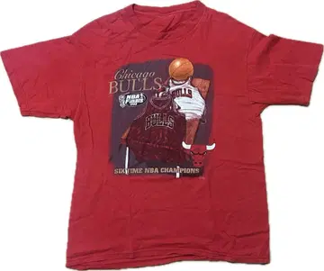 시카고 불스 6회 NBA 챔피언 T셔츠 레드 1998