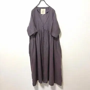 08Mab 린넨 개더 원피스
