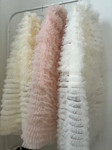 bibiy 풍 볼륨 샤샤 스커트 핑크