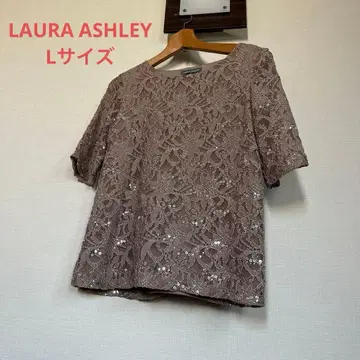 LAURA ASHLEY 반팔 레이스 스팽글 상의