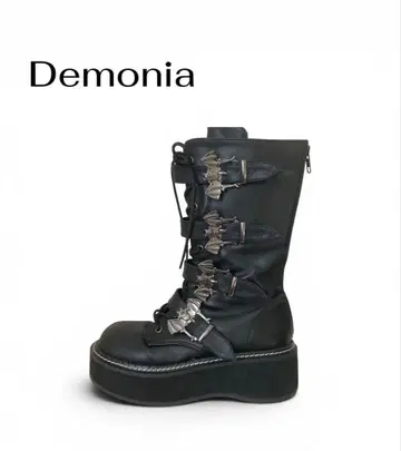 Demonia 데모니아 박쥐 미들 부츠 통굽 고딕 펑크