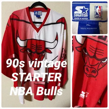 빈티지 90s NBA STARTER 남성용 XL 하키 셔츠 불스