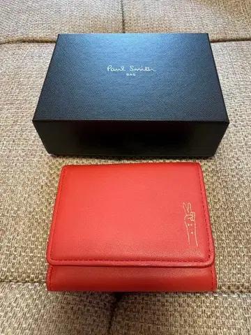 폴 스미스 3단 폴더형 지갑 레드 가마구치