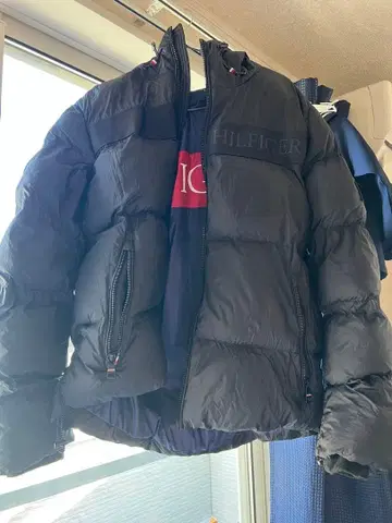 TOMMY HILFIGER 다운 자켓 후드 부착 블랙