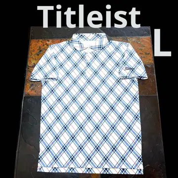타이틀리스트 체크 무늬 반팔 셔츠 L