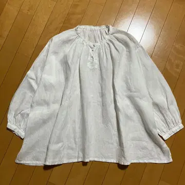 주카 린넨 개더 블라우스