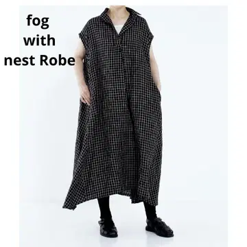 fog with nest Robe 프렌치 슬리브 원피스 린넨 100%