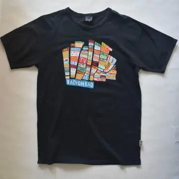 00s RADIOHEAD UK제 링거 T셔츠 M WASTE 흑먹색 페이드