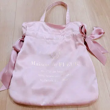 Maison de FLEUR 토트백 핑크 리본