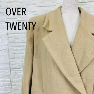 OVER TWENTY 캐시미어 혼방 울 더블 브레스트 코트 베이지
