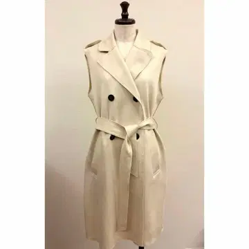 ZARA 페이크 스웨이드 트렌치 베스트 베스트 베이지 XS