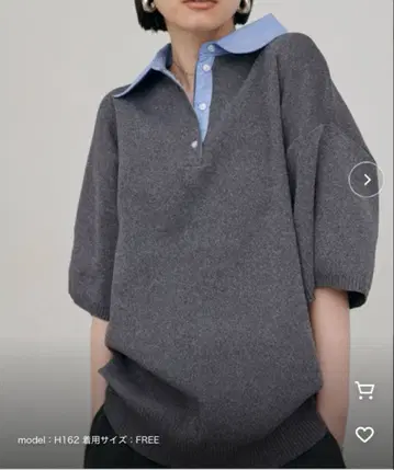 [ LARUTA ] 셔츠 카라 반팔 폴로 니트