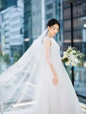 웨딩 베일 비쥬 포함 롱 기장 노바레제