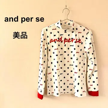 and per se 앤퍼시 골프웨어 모크넥 긴팔 셔츠 M 화이트